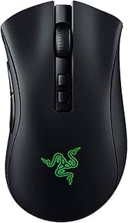 Razer Mouse sem fio DeathAdder v2 Pro: sensor óptico DPI 20K - 3x mais rápido do que interruptor óptico mecânico - iluminação Chroma RGB - vida útil da bateria de 70 horas - 8 botões programáveis - preto clássico