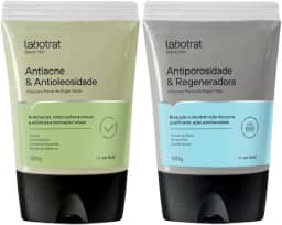 Kit Mascara Facial De Argila Preta + Verde Antiporosidade Antiacne Dermo Skin 130g