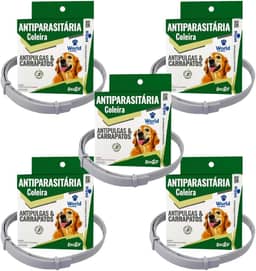 Kit 5 Coleiras Dugs Antipulgas e Carrapatos para Cães 17g com 56cm - World Veterinária