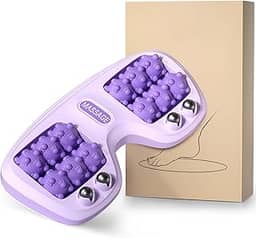 VVEEKEND Rolo massageador de pés para alívio da fascite plantar, terapia de acupressão de pé duplo para alívio da dor, redução de estresse e melhor circulação, ferramenta de reflexologia portátil para