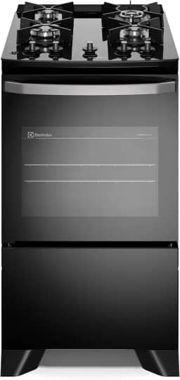 Electrolux Fogão 4 bocas Electrolux Preto Efficient Mesa Vidro, Tripla Chama e PerfectCook (FE4GB) Bivolt