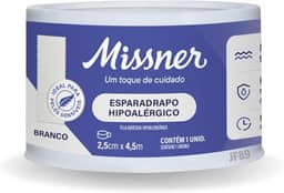 Fita Esparadrapo Impermeável Cirúrgica Hipoalérgico Discreta Missner 2,5cm X 4,5m