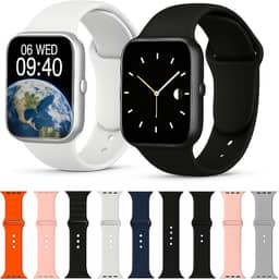 Relógio Inteligente Smartwatch Mini 8 Pulseiras Tela LED 1,45 Polegadas" e Resistência a Água IP68, Conexão Android e IOS e Recebe Ligações com 123+ Aplicativos e Bateira de Longa Duração 5-7 Dias