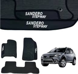 Jogo de Tapetes Automotivos Emborrachados Sandero Stepway 2008 2009 2010 2011 2012 2013 2014 2015 2016 2017 2018 2019 2020 2021 2022-03 peças