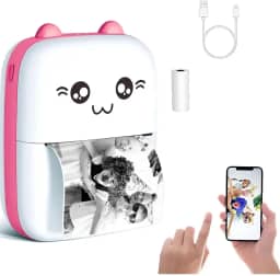 Mini Impressora Bluetooth Portátil – Máquina de Fotos e Adesivos Personalizados