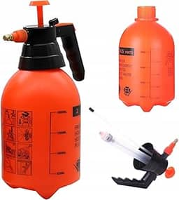 ERTTA Ferramenta Jardim Pulverizador Manual Borrifador Pressão Spray Compressão Previa 2 Litros Plástico Laranja Portátil