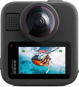 GoPro MAX2 - Câmera de Ação 360° à Prova d'água, Vídeos em 8K de Verdade, Fotos 360° de 29MP, Lentes fáceis de substituir, 6 Microfones, Bastão invisível, GPS, Estabilização MAX HyperSmooth