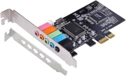 Placa de som PCIe para PC Windows, placa de som interna 5.1 com suporte de perfil baixo, placa de áudio PCI-e estéreo 3D, chip CMI8738 de 32/64 bits para Windows 7/8/10