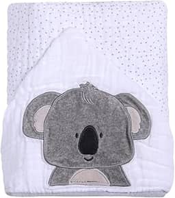 Toalha com Capuz para Bebê – 100% Algodão Forrada com Fralda Soft – Alta Absorção – Estampas Variadas – 80x80 cm – Loja Era Uma Vez (Coala, Padrão)