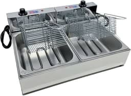Fritadeira Elétrica Industrial 2 Cubas Inox 10 Litros(110)