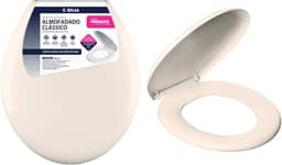 Atlas - Assento Sanitário Plástico Almofadado Clássico com Kit de Fixação, Cor Bege