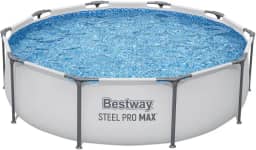 Bestway Steel Pro MAX, Piscina Estruturada Redonda, 3,05m x 76cm, 4.678L, Azul (Branco)