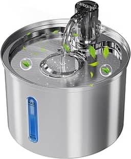 Bebedouro para Gatos, 3L Fonte Gato Inox Comedouros, Bebedouros e Acessorios para Gatos, Silenciosa, Bivolt