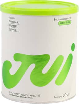 Jui Suco Verde em Pó Sabor Limão 30 Doses, Vegano, 100% Natural, Sem Lactose, Sem Glúten, Sem Açúcar, Para Inchaço e Saúde Intestinal
