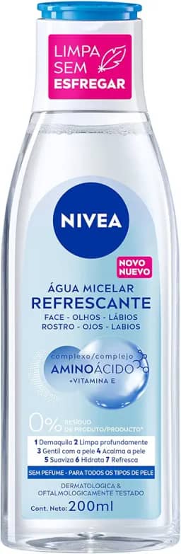 NIVEA Água Micelar Solução de Limpeza 7 em 1 200ml - Fórmula poderosa que oferece 7 benefícios de cuidado facial em um produto: limpa, hidrata, suaviza, tonifica, demaquila, acalma e refresca