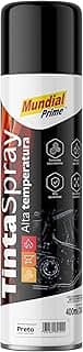 Tinta Spray Alta Temperatura 400ml, MUNDIAL PRIME, Preto Fosco, AE01000100
