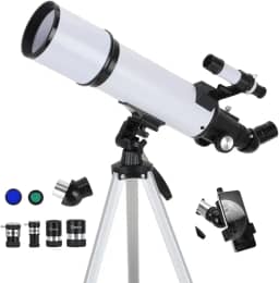 Telescópio Astronômico Profissional Portátil, em um Kit, com Kit Completo, Completo com Tripé Ideal para Iniciantes e Entusiastas da Astronomia, Presentes para meninos e meninas ﻿