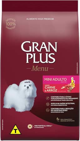Granplus Ração Para Cães Adultos Gran Plus Mini Carne E Arroz 15 Kg