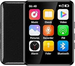 MP3 MP4 Player Music Player Bluetooth 5.3 Música Digital Portátil MP3 Player Bluetooth com Alto-falante Rádio FM Som sem Perdas HiFi Suporte TF Card de Até 128 GB Preto