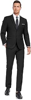 Terno masculino slim fit, 2 peças, terno de negócios com dois botões para homens, casual, casamento, blazer, calça, smoking