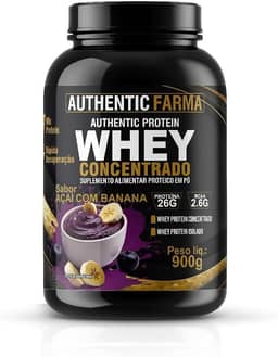 Whey Concentrado Sabor Acai com Banana, Proteína 26g, BCAA 2,6g, Peso líq. 900g