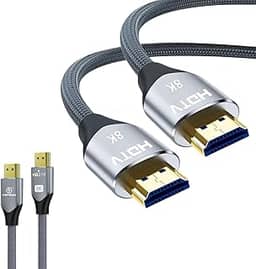 Cabo Hdmi 2.1 8K Ultra Full HD - 144Hz, Áudio e Vídeo, Computador, Televisão, PS5, 2 Metros - Premium®