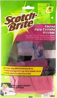 Scotch-Brite, 3M, Luva para Cozinha, Aroma de Limão, Rosa, Tamanho M, 1 par