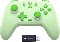 GameSir Nova Lite Controlador sem fio 2.4g para PC com Windows, iPhone, Android, Switch e Steam Deck, Controle Bluetooth Gamepad com gatilho de efeito Hall, Turbo, vibração Rumble(cor verde)