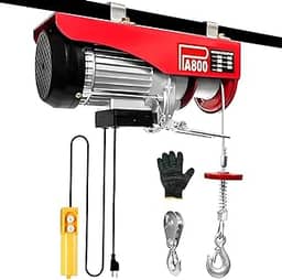 FINYQBET Talha Guincho Elétrica Guindaste 400kg/800kg - Para 12m Coluna, Cabo de Aço, Motor 600W Cobre Puro, IP54 à Prova d'Água - Ideal para Construção, Armazéns e Oficinas (220, Volts)