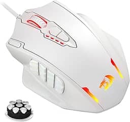 Redragon Mouse para jogos M908 Impact RGB LED MMO com 12 botões laterais, mouse ergonômico óptico com fio com máximo de 12.400DPI, alta precisão, 18 atalhos macro programáveis, aderência confortável,