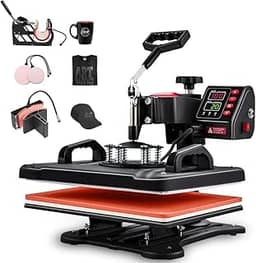 110V, 5 em 1 Prensa Termica, Maquina de Estampar Camisetas, Máquinas de Prensa Térmica Transferência de Calor por para Camisetas Chapéu, Prensa Termica Sublimação, Sublimação