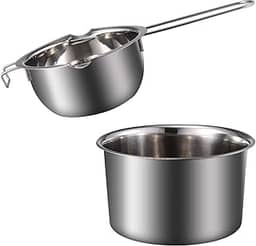 BESPORTBLE Pote para derreter cera, pote para derreter doces, 1 conjunto de panelas de aço inoxidável para derreter chocolate, manteiga, queijo, caramelo e sabonete, panela dupla para fazer doces