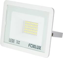 Refletor de LED Foxlux – 50 W – 6500 K – Luz branca – Bivolt – Proteção IP65 – Driver Embutido – Refletor Direcionável – Luz brilhante – Uso externo