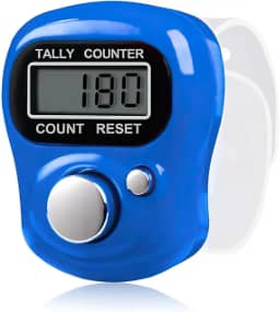 Cronômetro esportivo com contador de dedo eletrônico com contador de contagem manual LCD de 5 dígitos redefinível para caminhada, contagem de mercadorias