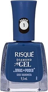 Esmalte Azul Risqué Diamond Gel Divas No Poder Look Fashionista Cremoso 9,5ml
