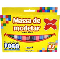 Massinha de Modelar, Fofa, 12 Cores, 180 g, Make+