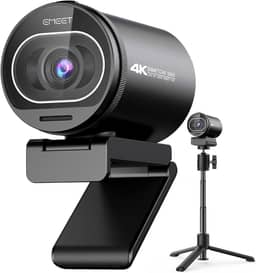 EMEET Webcam 4K, webcam S600 com tripé, 2 microfones de redução de ruído, FOV ajustável de 40° a 73°, foco automático PDAF, capa de privacidade integrada, câmera de streaming para jogos, chamadas de