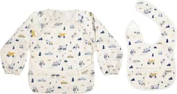 haakaa Conjunto de babador de bebê impermeável, à prova de bagunça de manga comprida e babador leve para comer, babador de alimentação infantil para desmame de bebês, lavável na máquina para 6 a 24