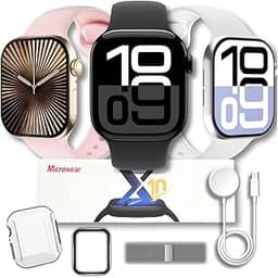 Smartwatch MICROWEAR (S10 Serie 10) Relogio Inteligente NFC Chatgpt Gps Decibéis Ip68 Original Masculino Feminino + Brindes (Preto)