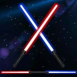Sabres de luz para crianças, sabre duplo 2 em 1 com som (sensível ao movimento) para festa de Halloween, presentes de Natal, presente de aniversário de Natal, conjunto de sabre de luz telescópico