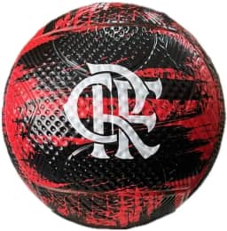 Bola de Futebol de Campo Flamengo Oficial - Tamanho 5, Costurada, PVC, Vermelha e Preta