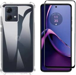 Kit Capinha Capa Antiqueda para Moto G84 + Película de Vidro 3D