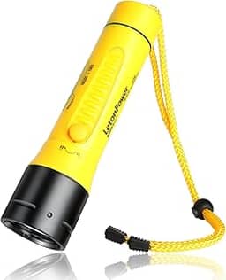 Lanterna de mergulho,LetonPower lanterna de mergulho profissional,1800 lumens lanterna a prova d'água,100m lanterna mergulho, Type-C 5500K de luz branca lanterna a prova dagua caça subaquática