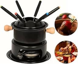 Conjunto Para Fondue 11 Peças Inox para Queijos, Chocolate e Molhos