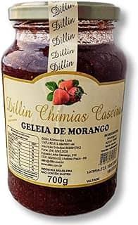 Geleia de Morango Dillin Com Pedaços de Fruta Chimia Artesanal Da Serra Gaúcha Sem Conservantes 700g Para Tortas Confeitaria Gourmet Culinária Chef (Morango)