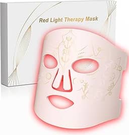 BETNEP Terapia De Luz Vermelha Para Rosto, Terapia De Luz Com Máscara Facial De Led, Máscara De Terapia De Luz Vermelha De Infravermelho Próximo 850 (Nir), Portátil, Recarregável E Remota