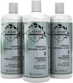 G.HAIR Kit de tratamento de queratina suavizante com fórmula original (3 passos) 1 litro
