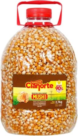 Milho para Pipoca Gourmet Mushroom 2,7 Kg Rende até 90% CiaNorte, Pipoca gourmet tipo cogumelo alto rendimento, pipoqueira elétrica mushroom Pipoca grande