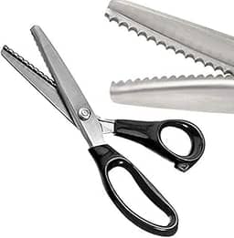 Jocaluyia Tesoura De Picotar Com Borda Serrilhada E Recortada, Multifuncional Aço Inoxidável, Alfaiate, Corte Profissional Em Zigue-Zague Para Costura, Artesanato, Papel, Roupas, Tecido Casa (3 Mm,