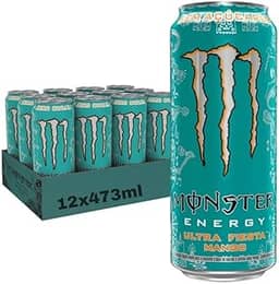 Pack de Monster Mango Loco Ultra Fiesta Zero Açúcar 473ml - Unidade 6 unidades